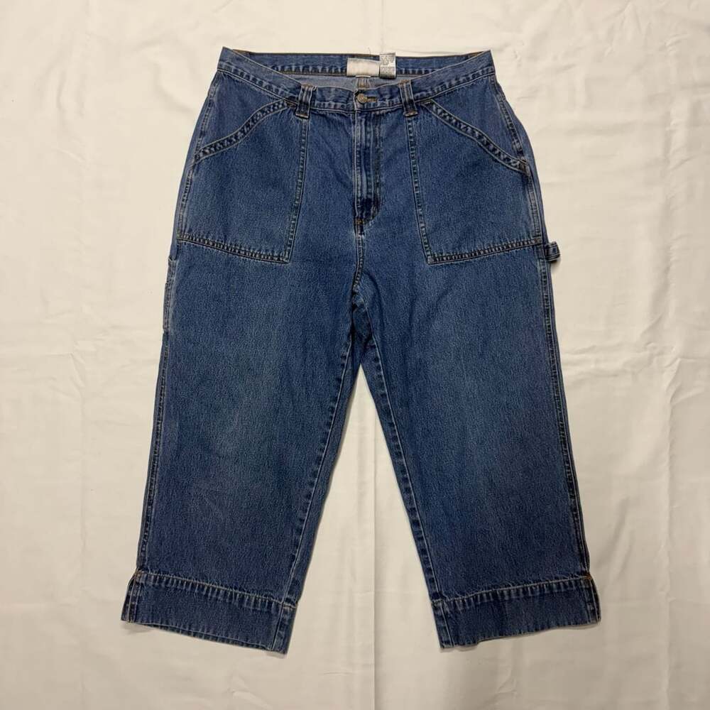 Vintage Bill Blass Jeans Carpenter Capri Pants Blue Size 12
